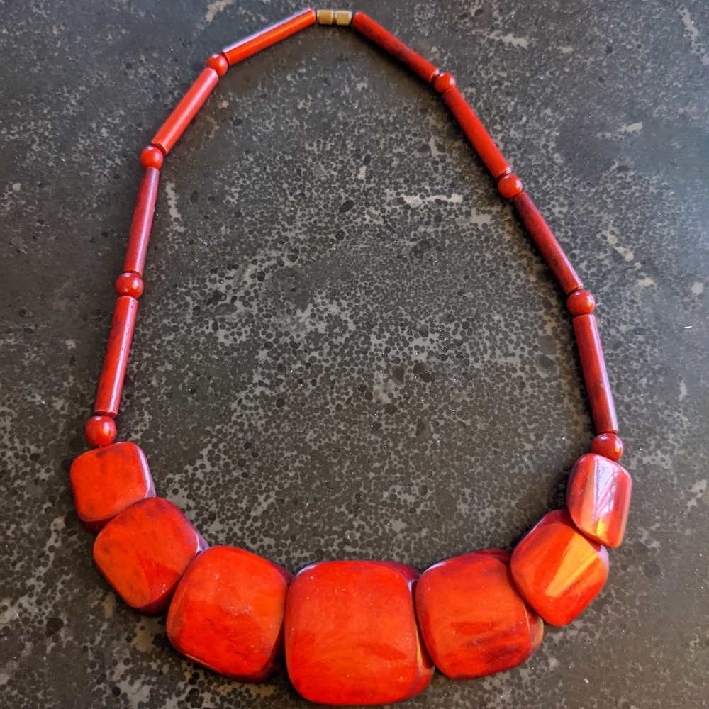 Red beaded necklace